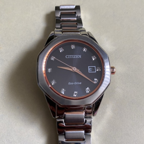 Beautiful Citizen Eco Drive E013-S121817 Diamond Dial Silver Men’s Dress Watch!! - Picture 3 of 14